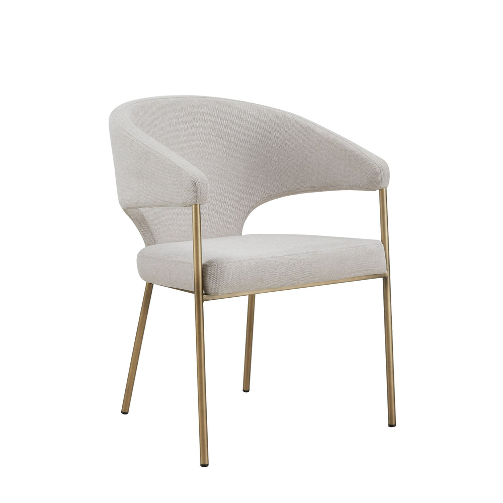 VIG Furniture Modrest Claudine - Modern Off-White Fabric & Brass Dining Chair VGGAGA-6214CH-1