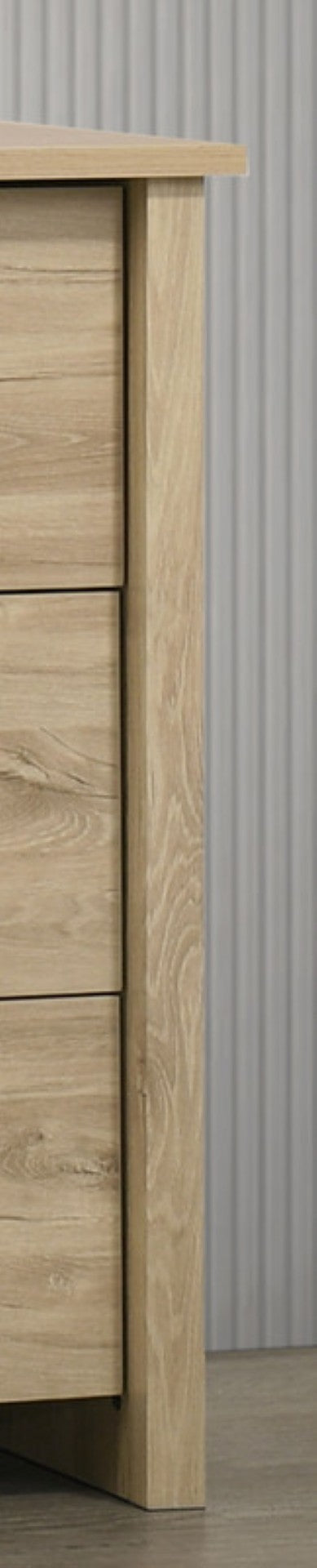 English Elm Seraphiel Six Drawer Wide Dresser Oak Tone Finish Matte Black Hardware Bedroom Storage Light Oak B2749P413335