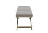 VIG Furniture Modrest Xane - Contemporary Grey Fabric & Brushed Brass Bench VGGAGA-8648BE-GRY