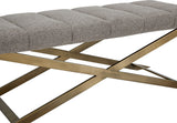 VIG Furniture Modrest Xane - Contemporary Grey Fabric & Brushed Brass Bench VGGAGA-8648BE-GRY