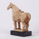 Lilys Pair Of Terra Cotta Horse Black Wooden Base 8129