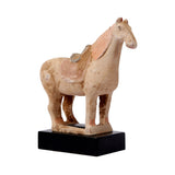 Lilys Pair Of Terra Cotta Horse Black Wooden Base 8129