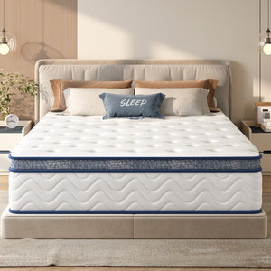 English Elm Queen Size Mattress - 12 Inch Hybrid Design With Pocketed Innerspring For Ultimate Comfort & Support W2889P335718-GIGA