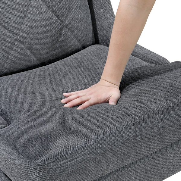 English Elm Modern Luxury Chenille Upholstery Wingback Accent Chair with Diamond Stitching, Gold Metal Legs and Reversible Cushion for Durable Comfort and Style Dark Gray 32.5 L x 28 W x 19 H B011P308541