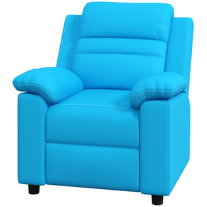 English Elm Qaba Kids Recliner Chair - Cozy Toddler Sofa With Recline, Armrest & Footrest For Ages 3-9, Blue W2225P229378-GIGA