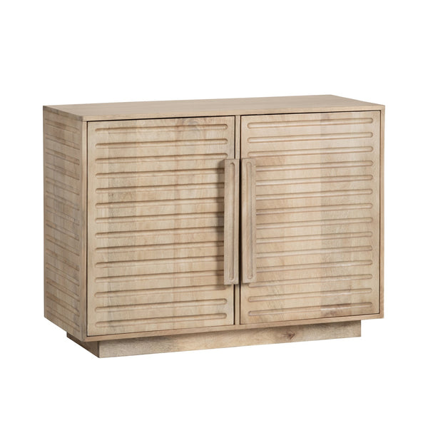 Crestview Collection Coastal Mango Wood Cabinet - Elegant Living Room Storage With Grooved Design And Modern Aesthetic Brown Solid Wood Cvfnr4826