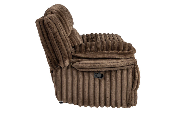 English Elm Living Chocolate Corduroy Glider Recliner Chair - Plush Manual Motion Rocker, Thick Padded Arms, Cozy Seat 46"x39"x41" B011P335401