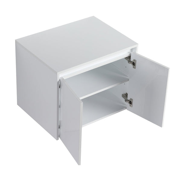 English Elm 72" Float Mount Double Sink Bathroom Vanity Glossy White Plywood Soft Close W999S00535