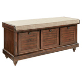 OSP Home Furnishings Dover Storage Bench Distressed Brown