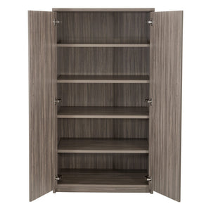 OSP Home Furnishings 65' 65 Inch Tall Two Door Storage Cabinet with Five Adjustable Shelves for Garage or Office NAP-156-URB