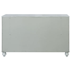 English Elm Arabesque Six Drawer Dresser with Crystal Pulls and Fretwork Art Deco Glam Finish B062P441419