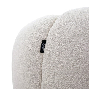 VIG Furniture Yolonda Curved Beige Fabric Sofa With Hexagonal Tufting, Plush Teddy Upholstery, Solid Wood Frame VGEV2126C-SOFA-C-01
