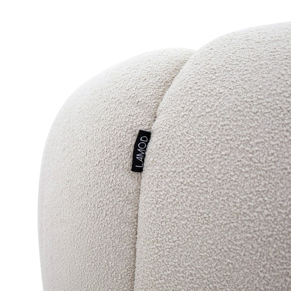 VIG Furniture Yolonda Curved Beige Fabric Sofa With Hexagonal Tufting, Plush Teddy Upholstery, Solid Wood Frame VGEV2126C-SOFA-C-01