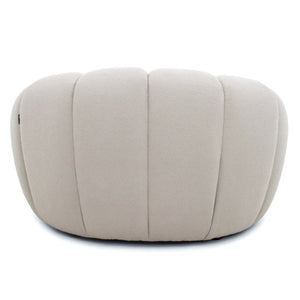 VIG Furniture Yolonda Curved Accent Chair In Beige Teddy Fabric — Hex Tufted Modern Lounge With Solid Wood Frame VGEV2126C-CHR-C-01