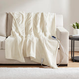 Beautyrest Heated Microlight to Berber Casual Throw BR54-0662 Ivory