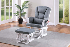 English Elm Luxurious Microfiber Glider Chair with Ottoman — Smooth Gliding Motion, Solid Wood Frame, Pocket Storage Dark Gray 36 L x 23 W x 21 H B011P375973