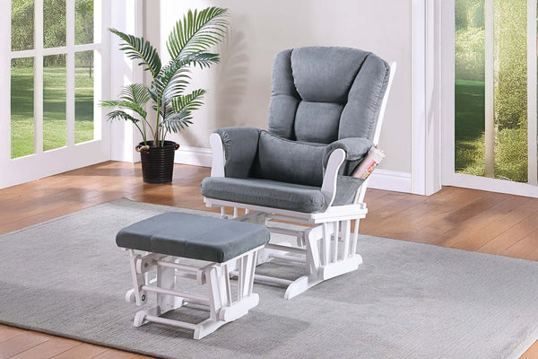 English Elm Luxurious Microfiber Glider Chair with Ottoman — Smooth Gliding Motion, Solid Wood Frame, Pocket Storage Dark Gray 36 L x 23 W x 21 H B011P375973