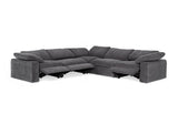 VIG Furniture Divani Casa Corinth - Modern Dark Gray Fabric Sectional Sofa with 3 Power Recliners VGKM-KM.920-CHAR