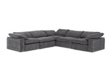 VIG Furniture Divani Casa Corinth - Modern Dark Gray Fabric Sectional Sofa with 3 Power Recliners VGKM-KM.920-CHAR