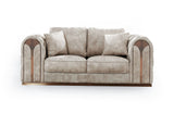 VIG Furniture Divani Casa Dosie - Transitional Beige Velvet Sofa Set VGBN-S-9368-SET-BGE