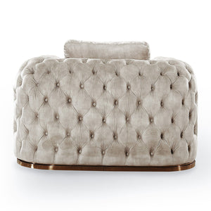 VIG Furniture Divani Casa Dosie - Transitional Beige Velvet Sofa Set VGBN-S-9368-SET-BGE