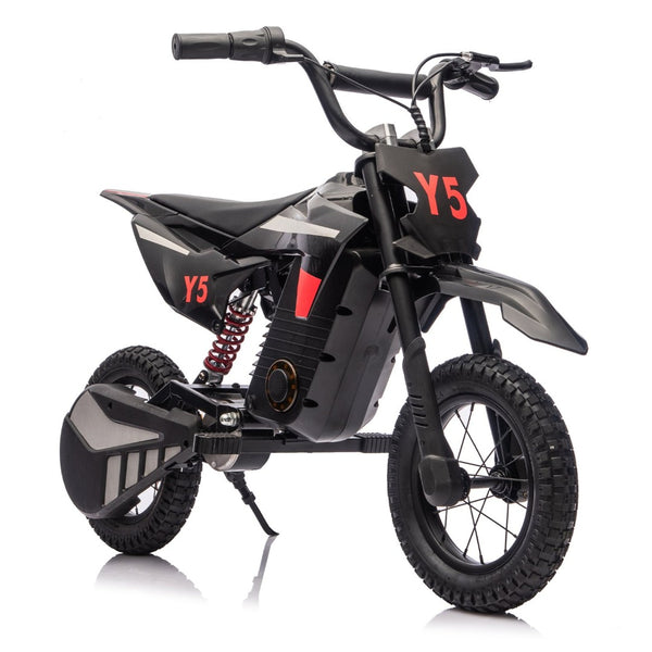 English Elm 24v 250w Kids Off-road Electric Motorcycle with Led Lights Bluetooth and Rear Suspension W1578P203984
