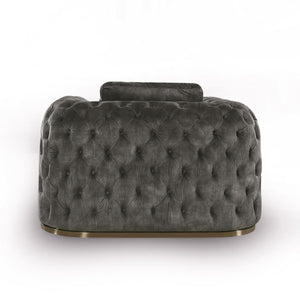 VIG Furniture Divani Casa Dosie - Transitional Grey Velvet Sofa Set VGBN-S-9368-SET-GRY