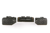 Divani Casa Dosie - Transitional Grey Velvet Sofa Set