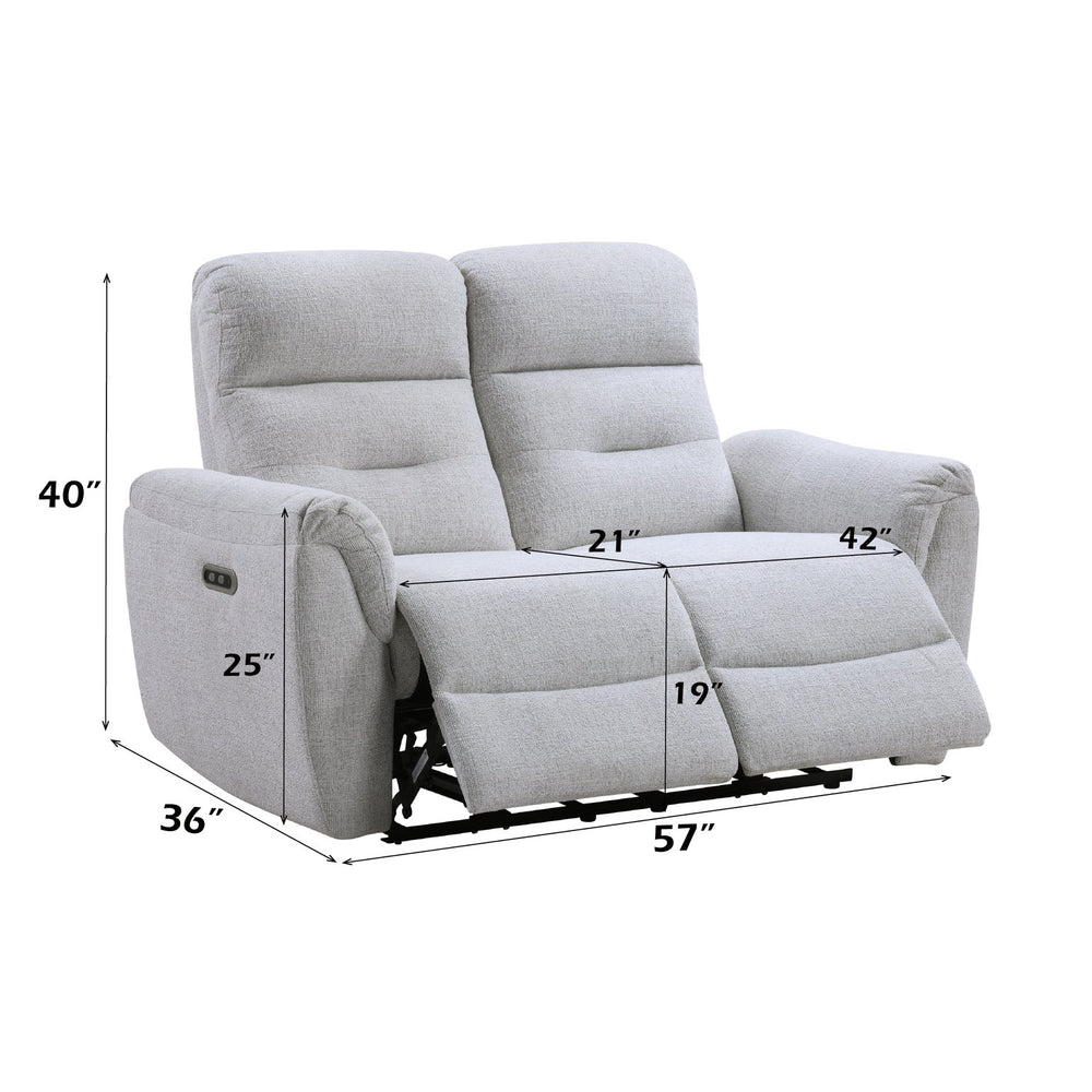 English Elm Eastre Gray Chenille Power Motion Loveseat with USB & Type-C Ports, Pocket Coil Seats, 42" Width B2726P375947