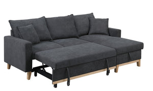 English Elm Colton Woven Fabric Sleeper Sectional with Reversible Storage Chaise for Living Rooms B061S00003
