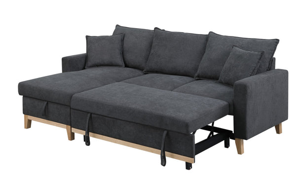 English Elm Colton Woven Fabric Sleeper Sectional with Reversible Storage Chaise for Living Rooms B061S00003