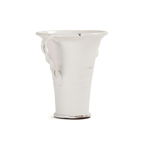Zentique White Pottery Handcrafted Ceramic Accent Vase W18 x H15 x D12.5 | Classic White Glaze for Modern & Traditional Spaces 8134 White