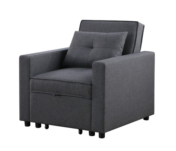 English Elm Zoey Linen Convertible Sleeper Chair with Side Pocket for Guest Rooms and Studios B061S00006