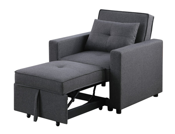 English Elm Zoey Linen Convertible Sleeper Chair with Side Pocket for Guest Rooms and Studios B061S00006