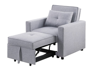 English Elm Zoey Linen Convertible Sleeper Chair with Side Pocket for Guest Rooms and Studios B061S00094