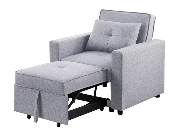 English Elm Zoey Linen Convertible Sleeper Chair with Side Pocket for Guest Rooms and Studios B061S00094
