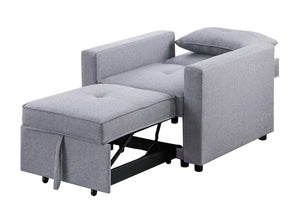 English Elm Zoey Linen Convertible Sleeper Chair with Side Pocket for Guest Rooms and Studios B061S00094