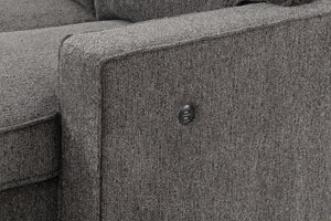 English Elm Estelle Sleeper Sectional with Storage Chaise Usb Charging and Drop Down Table Dark Gray B061S00007