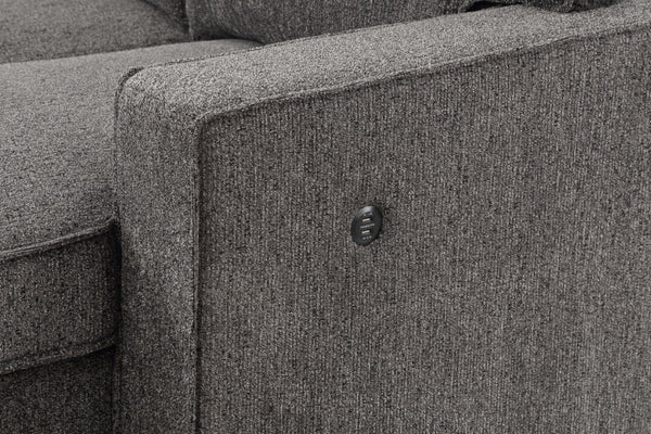 English Elm Estelle Sleeper Sectional with Storage Chaise Usb Charging and Drop Down Table Dark Gray B061S00007