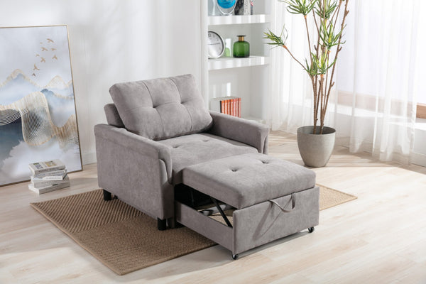 English Elm Hannah Woven Convertible Armchair Sleeper with Pocket Coil Support for Small Spaces B061S00010