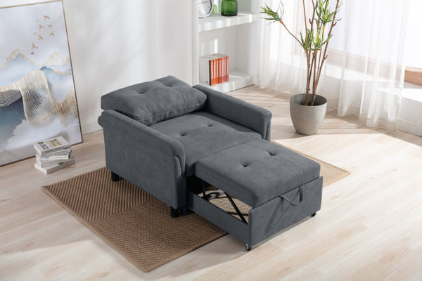 English Elm Hannah Convertible Armchair Woven Fabric Sleeper for Studio Apartments and Guest Rooms B061S00011