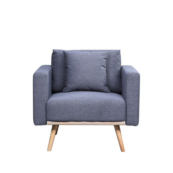 English Elm Easton Three Piece Linen Sofa Set with Usb Ports Magazine Pockets and Throw Pillows B061S00014