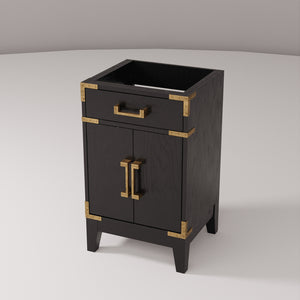 English Elm Black Oak Single-Sink Vanity 20" W With Soft-Close Door & Ample Storage For Modern Bathrooms B2731P260885