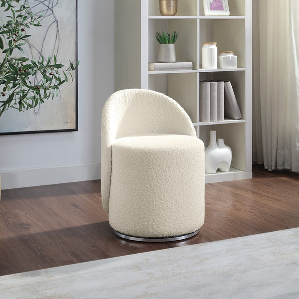 OSP Home Furnishings Lystra Swivel Vanity Chair Textured Cream