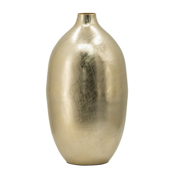 English Elm Pansy Tall Sculptural Aluminum Vase with Gold Metallic Finish for Console or Mantel B056P416843