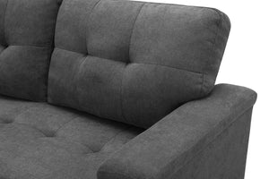 English Elm Ashlyn Woven Gray Sleeper Sectional with Usb Charging Storage Chaise Living Room B061S00018
