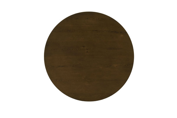 English Elm Contemporary Round Oak Veneer Counter Height Dining Set with Upholstered Seating B011S02503