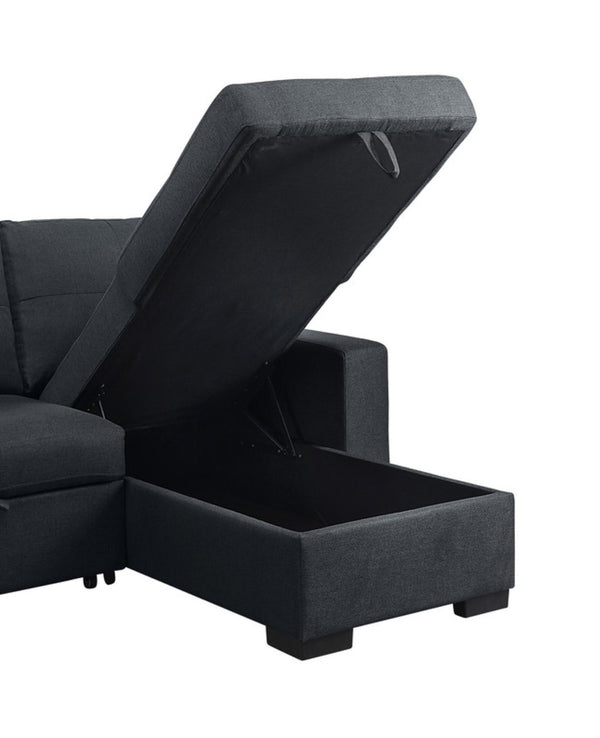 English Elm Lucas Linen Sleeper Sectional with Reversible Storage Chaise for Large Living Rooms B061S00019