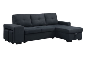 English Elm Lucas Linen Sleeper Sectional with Reversible Storage Chaise for Large Living Rooms B061S00019