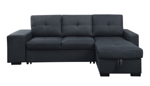 English Elm Lucas Linen Sleeper Sectional with Reversible Storage Chaise for Large Living Rooms B061S00019